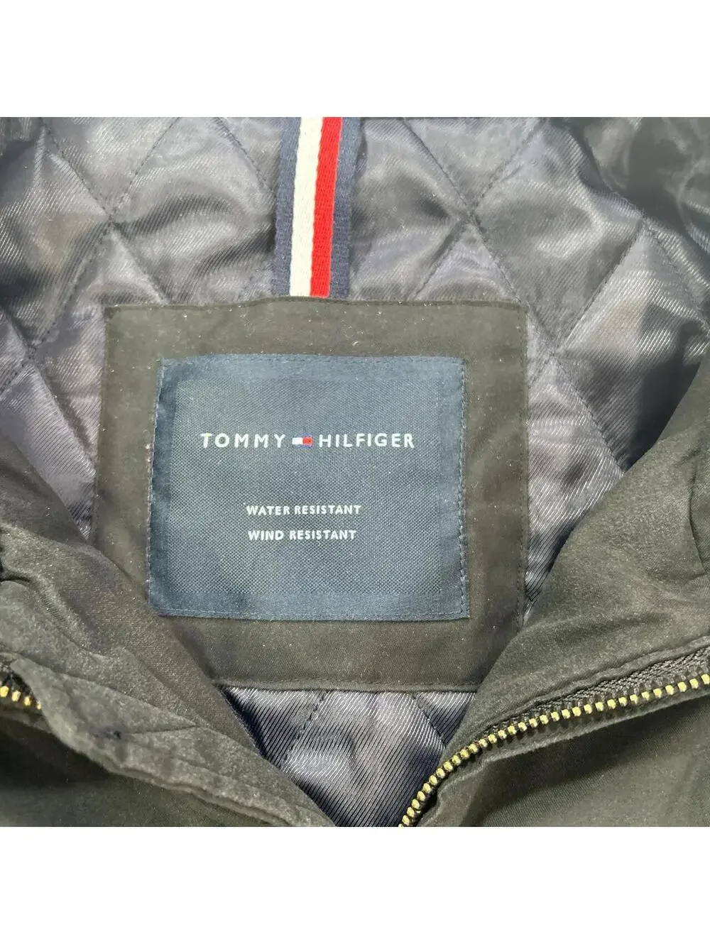 Tommy Hilfiger Men's Black and Burgundy Jacket